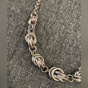 Banana Republic Silver Metal Wire Statement Necklace
